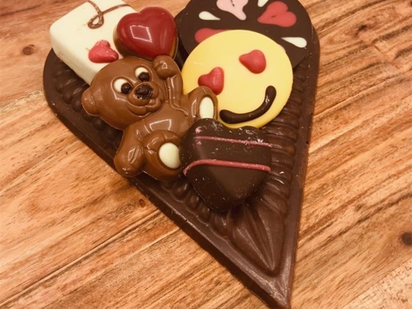 Chocoladeplak hart gevuld klein&nbsp;melk